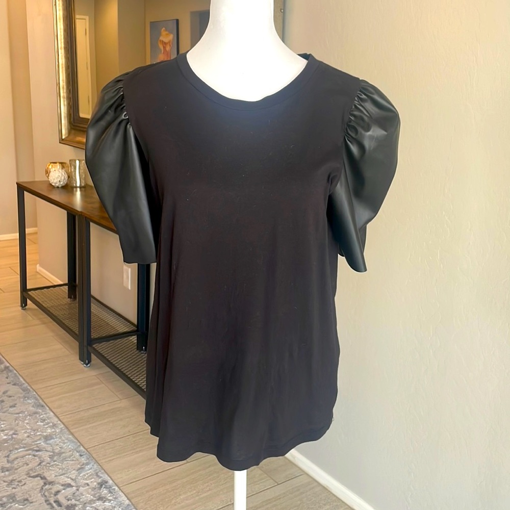 Michael Kors cotton and faux leather tee.
